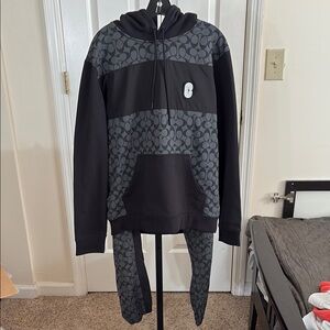 Coach Black Signature Hoodie and Jogger set